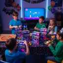 JOYGATHER 24 Pcs Gamer Party Favors Bags with Handles, Video Game Goodie Bags, Gift Bags, Candy Bags with 2 Different Types, Gaming Kraft Paper Bags for Birthday Party Supplies Baby Shower Decorations