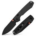 Vosteed Raccoon EDC Folding Pocket knife with Clip, Top Liner Lock Knife with 3.25" Sandvik 14C28N Steel Blade, Micarta Handle for Camping, Hiking - A2902 (Black-Black Stonewash)