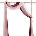 Floroom Wedding Arch Draping Fabric 3 Panels 20Ft Chiffon Fabric Drapes Arbor Drapery Wedding Ceremony Reception Swag Decorations (Burgundy +Dusty Rose +Blush), 30"W x 240"L