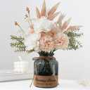 Leftover Faux Flowers in Vase,Artificial Flowers,Table Centerpieces for Dining Room,Flower Centerpieces for Tables,Fake Flowers with Vase,Kitchen,Coffee Table Decor (Light Pink)