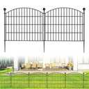 No Dig Decorative Garden Fence Animal Barrier - 5 Panels - 24 in (H) x 10 ft (L) - Dog Fence Outdoor for Yard, Rabbits and Small Pets - Tall Rustproof Metal Wire Fencing Border for Garden and Patio