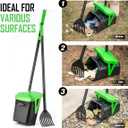 FUSBUNTY Pooper Scooper Swivel Bin & Rake with 100 Waste Bags, Dog Pooper Scooper with Bag Attachment for Large Medium Small Dogs, Poop Scooper with Lid for Lawn Yard Dog Kennel