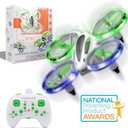 SHARPER IMAGE 2.4GHz RC Glow Up Stunt Drone with LED Lights, Mini Remote Controlled Quadcopter with Assisted Landing, Small Plane for Kids and Beginners, Wireless and Rechargeable