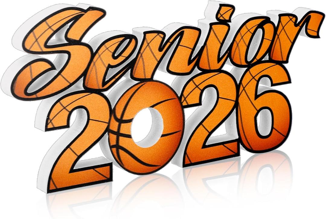Yaomiao Basketball 2026 Senior Sign Graduation Props Grad Decorations Senior Graduation Table Centerpieces Class of 2026 Sign Sports Player Team Party for High School College (Brown)