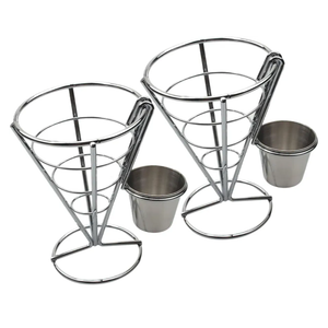 PRETYZOOM 2pcs French Fries Stand Snack Serving Basket Appetizer Display Stand for Restaurant Party Home