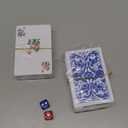 drizzle Poker Mahjong Playing Cards Table Game Chinese Blue and White Porcelain Design 144 Card Chips Set PVC Plastic Waterproof Portable Leisure Time