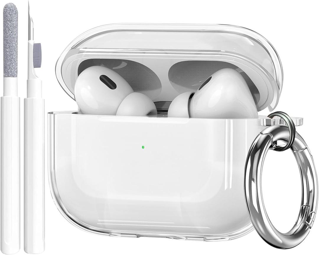 OTOPO for Airpods Pro 3 Case Clear with Cleaning Kit 2025, Soft TPU Transparent Apple AirPods Pro 3rd Generation Protective Cover Skin Women Men for iPod Pro3 Case -Clear
