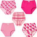 Valair Kids' Cotton Underwear Panties 5-Pack - Soft, Full-Cut Briefs for Little and Teen Girls, Size 12