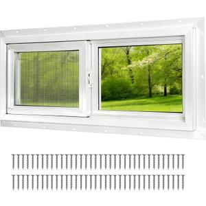 NeatiEase Basement Window, 30" x 12" Heavy Duty Vinyl Sliding Windows with Double Pane Insulated Tempered Glass and Fiberglass Screen for Basement, Bathroom, Garage, Shed, Home Replacement (White)