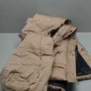 HEEKPEK Womens Puffer Vest Winter Hooded Sleeveless Zip Up Long Puffy Jacket Warm Thick Quilted Coats with Pockets (XX-Large, Khaki)