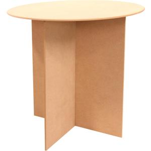 SSWBasics 30 Inch Round Wood Display Table - 250 Pound Weight Capacity - Medium Density Fiberboard - Compatible with Round Tablecloths up to 88 inches - 2 Part Interlocking Finger Groove Base
