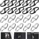 2 x MILAKE 20 Pcs Zipper Clips Anti Theft Security Locks with Dual-Opening S Carabiner, Zipper Locks Replacement for Backpacks, Luggage, and Keys, Portable S Clips Zinc Alloy Connectors (Black, 20 PCS)