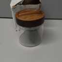 piconesper 1PC Small Glass Storage Jars with Airtight Lids, 18 fl oz (550ml) coffee container with Wooden Lid, Glass Pantry Canister for Beans, Rice, Sugar and etc