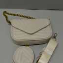 Small Crossbody Purses for Women Pu Leather Chain Quilted Handbag Designer Shoulder Bags Coin Cellphone Purse Set 2pcs
