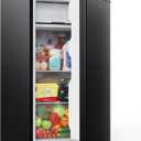 Upstreman 3.2 Cu.Ft Mini Fridge with Freezer, Black-BR321