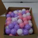 TRENDBOX Ball Pit Balls 100 - Macaron Colors Balls for Ball Pit, Play Tent Baby Playhouse Pool Birthday Party Decoration (E-Pink, Purple&White)