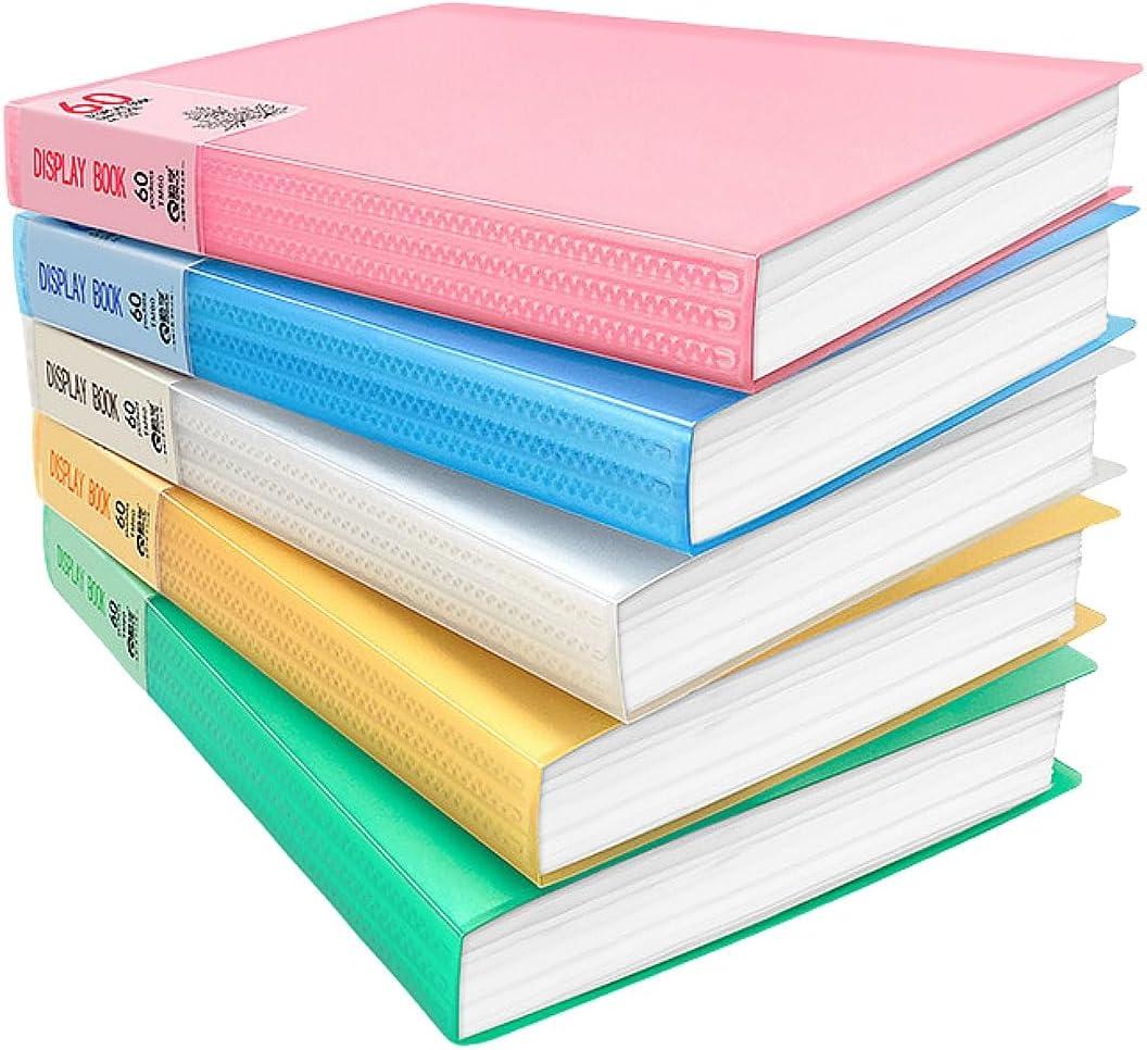 5 Pack 60-Pocket Binder with Plastic Sleeves, A4 Display 60 Pages with Clear Sheet Protectors, Portfolio Presentation Book for Artwork, Document Organizer Binder