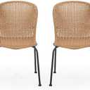 Christopher Knight Home Dinah Outdoor Wicker Dining Chair (Set of 2), Light Brown, Black