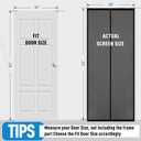 Magnetic Thermal Insulated Door Curtain Fits Door Size 36" x 82", Curtain Size 38" x 83", Thicker Layered Fabric Insulated Door Cover, Keep Warm Winter & Cool Summer, Dark Grey Fabric