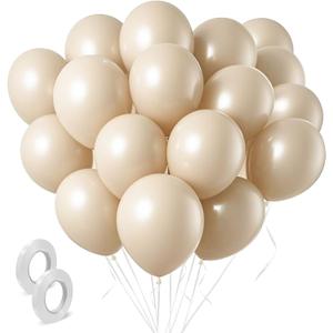 Cream Balloons 160 Pack 5 inch Latex Party Neutral Round Beige Sand White Balloons for Birthday Wedding Baby Shower Gender Reveal Party Decoration