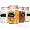 Glass Jars With Airtight Lids And Leak Proof Rubber Gasket,Wide Mouth Mason Jars With Hinged Lids For Kitchen Canisters 1Litre