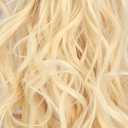 DIGUAN Claw Clip In Wavy Loose curly Synthetic Wrap Around Ponytail Extensions 24 Inches Pony Tail Clip In Extensions for Women Girl 7.4oz/210g (#Light Blonde)