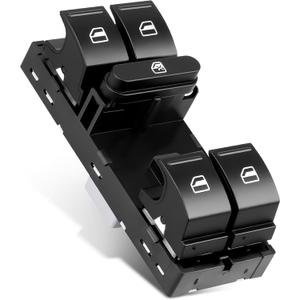 Driver Side Master Power Window Switch Replacement for Volkswagen VW Jetta 2005-2016, Passat 2006-2017, Golf 2010-2014, Rabbit, GTI, CC, Front Left, 1K4959857, 5ND959857, 5K4959857