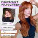 Eawwii Long Ginger Wig with Bangs for Women,4x4 Realistic Scalp, Free Parting,Layered Hairstyle Synthetic Heat Resistant for Daily Party Use 26 inch