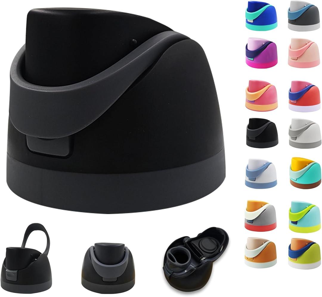 Replacement Lid for Owala Freesip, One Button Water Bottle Top Replacement Cap Compatible with Owala Cup 16oz 24oz 32oz 40oz, Leakproof Replacement Lids AccessoryBPA-Free (Black)