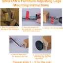 3/8"-16 Threaded Bolt,4Pack,Furniture Levelers with Screw-in Nuts,1.5" Base Furniture Feet,Heavy Duty Adjusting Foot,1" Adjustable Furniture Legs,Table Levelers,Chair Levelers,Thread Pitch:16