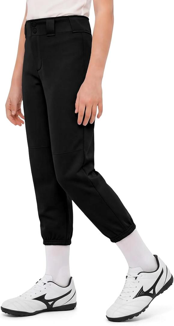 Girls Softball Pants 4T-14 Years Toddler Youth Baseball Tee Ball Pant with Pockets Belt Loops