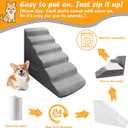 30 inch Dog Steps for Small Dogs Up to 30-36 Inch Tall, Pet Cat Dog Ramp Ladder for Doggie, Old Cats, Kitty Grey No Assembly Required