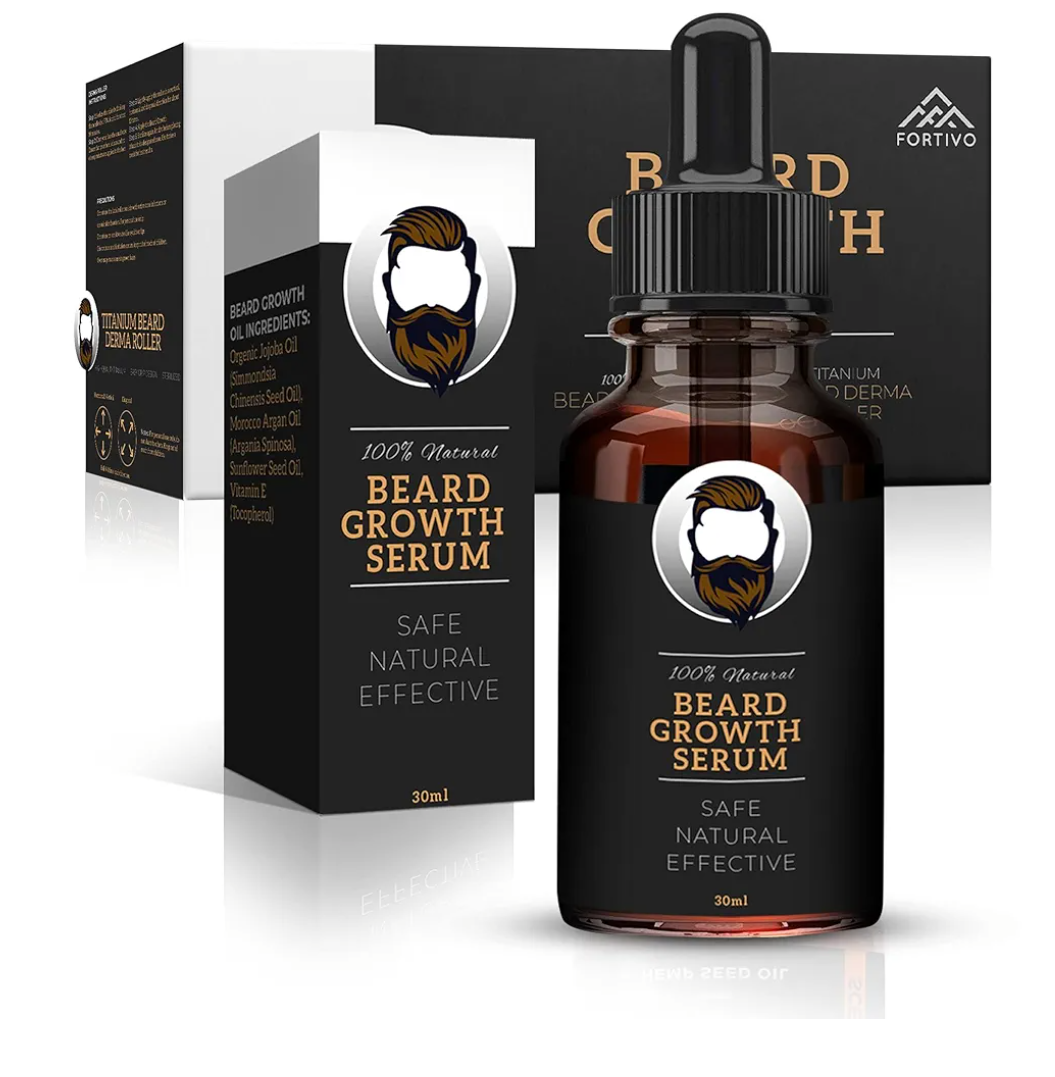 reFORTIVO Beard Growth Kit For Men Serum & Derma Roller, Best Before: 13/01/2025