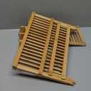 Foldable Bamboo Dish Rack, 3-Tier Wooden Dish Drainer & Utensil Holder for Kitchen - Large Countertop Drying Rack for Dishes and Plates, Natural Compact Storage