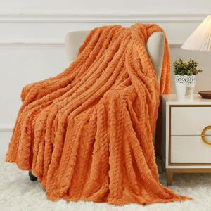 Aganear Fall Throw Blanket - 50"x60" Orange Fleece Blankets Boho Decor Cozy Soft Bedding for Warm Present for Tennessee Vols, Christmas, Halloween, Housewarming