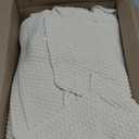 Longhui bedding 100% Cotton Knitted Throw Blanket – Cream, Soft & Cozy, Machine Washable, 60"x80" – Perfect for Living Room, Couch, Sofa, Bed or Travel