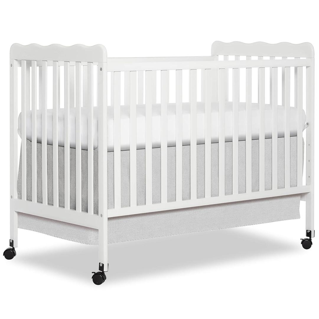 Dream On Me Carson Classic 3-in-1 Convertible Full-Size Baby Crib in White, GreenGuard Gold & BSA, 4 Mattress Heights, Converts to Day & Toddler Bed, Locking Wheels, Classic Nursery Design