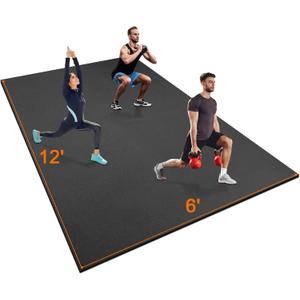 Large Exercise Mat 8'x5'|12'x6' Workout Mat for Home Gym Mats Exercise Heavy Duty Gym Flooring Fitness Mat Large Yoga Mat Cardio Mat for Weightlifting, Jump Rope, MMA, Shoe-Friendly