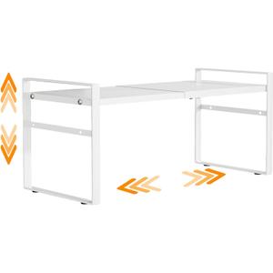 Expandable Cabinet Shelf Organizer Riser for Kitchen Pantry Cupboard Under Sink Countertop,kitchen cabinet shelf (white)