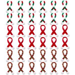 Bencailor 36 Pieces Mini Christmas Scarves for Craft Tiny Snowman Scarves 7.9 x 0.6 Inch Xmas Pet Knitted Scarf Doll Snowman Wine Bottle Scarf Accessory Holiday Christmas Decor for DIY (Red Green)