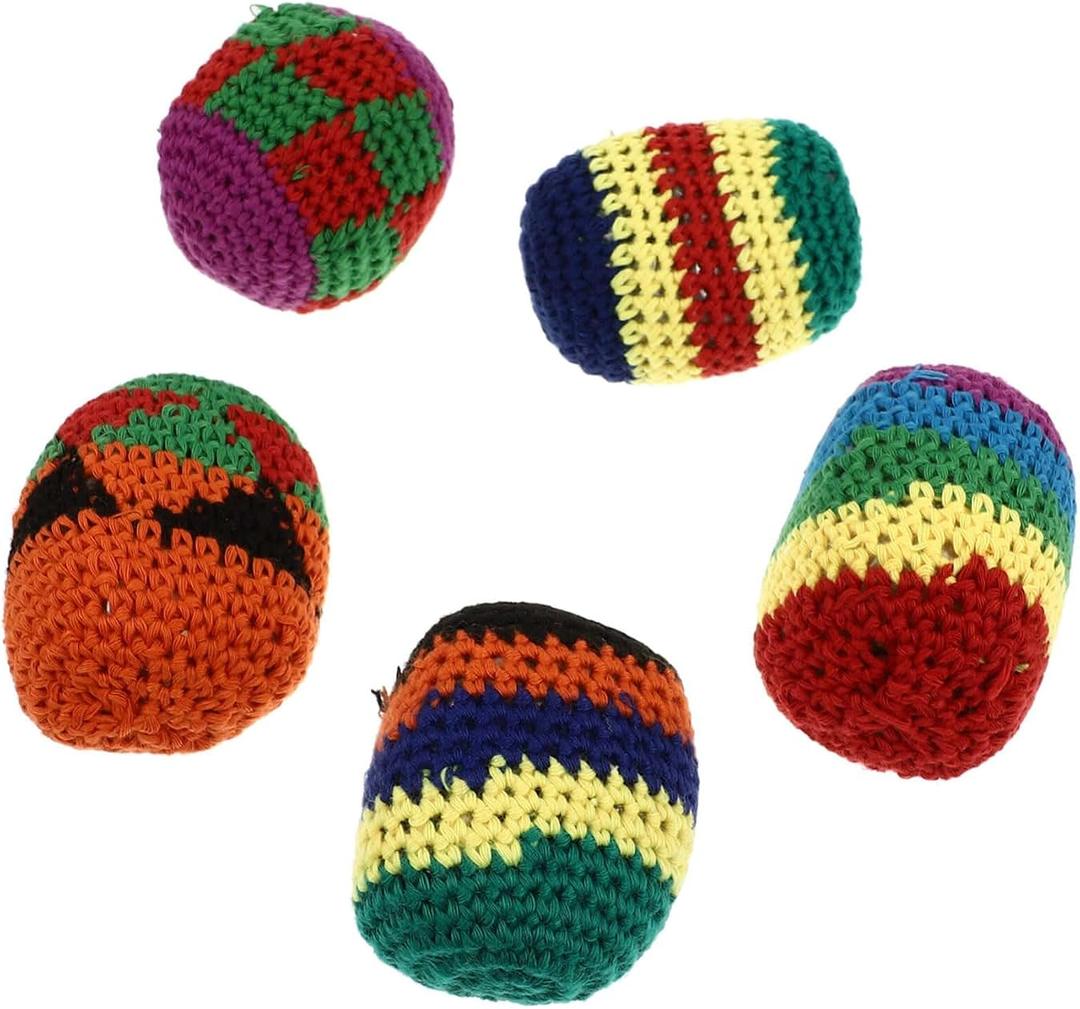 Outdoor Bean Bags 6 Pieces Funny Hacky Ball Sacks Assoerted Colors Woven Kickball Soft Knitted Kick Balls for Beginners Outdoor Playset