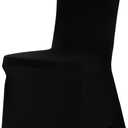 100 PCS Black Polyester Spandex Chair Covers - Stretch Slipcovers for Wedding, Party, Dining, Banquet - Flat-Front Chair Covers