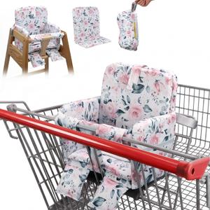 Padded Shopping Cart Seat Cover for Baby, Pink Floral