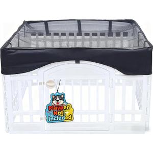 Dog Playpen Mesh Top Cover,[Play Pen Not Included] Fits 36" Inch Pet Playpen with 4 Panels，Dog Cage Covers Puppy Play Pen Cover,Indoor/Outdoor Use,Easy to fold for Portability