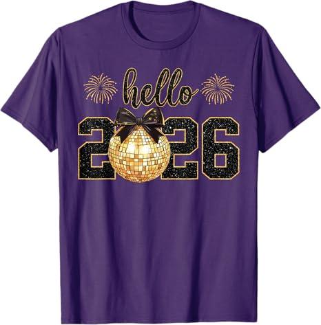 New Year's Eve Hello 2026 Happy New Year 2026 Disco Ball T-Shirt M