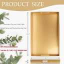 Spsyrine Gold Decorative Serving Tray with Handles, Elegant Plastic Coffee Table Tray for Ottoman, Living Room, Home Decor 15.6" X 10.2"