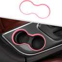 JeCar Front Cup Holder Cover Trim Interior Accessories Compatible with 2015-2020 Dodge Challenger (Pink)