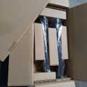 UPGRAVITY Dual Monitor Stand with Built-in Power Outlet, Vertical Stack Freestanding Monitor Mount for 13-32 inch Flat Curved Computer Screen, Metal Base, Height Adjustable, Max VESA 100x100mm