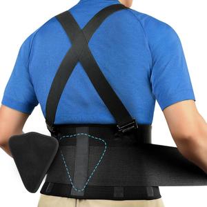 FITTOO Back Brace with Removable Suspenders & Lumbar Pad for Back Pain Relief, Heavy Lifting Support, Moving and Warehouse Jobs, Lower Back Pain Protection Belt for Men & Women in Construction (Medium (Pack of 1), Coal)