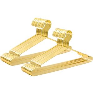 20 Pack Heavy Duty Extra Wide Stainless Steel Coats Hangers, 17.7 Strong Durable Metal Hanger for Heavy Garments, Sturdy Metal Rack for Shirts Jackets Trousers Pants Slack, Gold